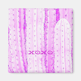 Rosa Saguaro Cactus Photo Art Roligt Magnet