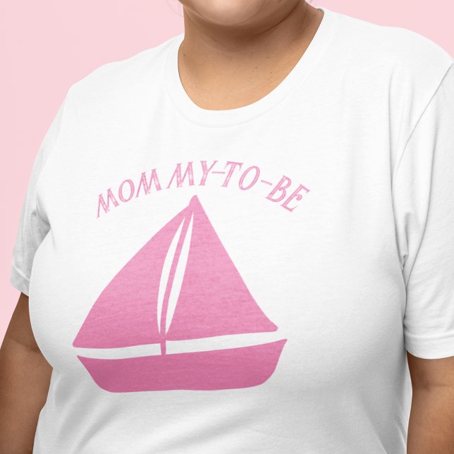 Rosa Sailboat Anpassningsbar Text Graphic T Shirt (Skapare uppladdad)
