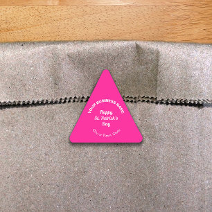 Rosa Saint patrick Business Triangle-fästning Triangelformat Klistermärke