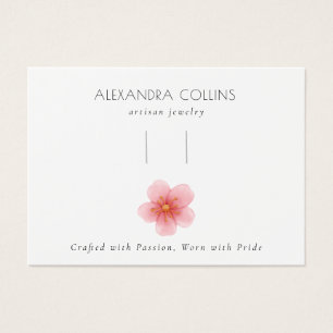 Rosa Sakura Blommar Hairclip Barrette Visning Visitkort