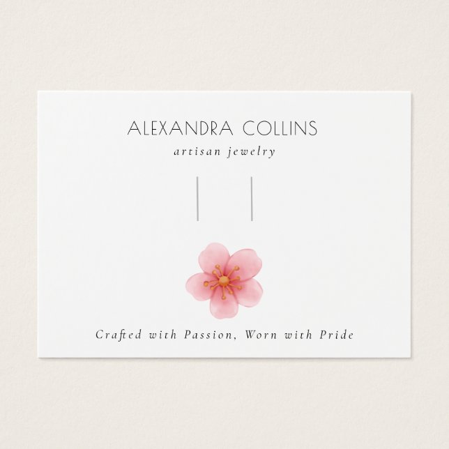 Rosa Sakura Blommar Hairclip Barrette Visning Visitkort (Framsidan)