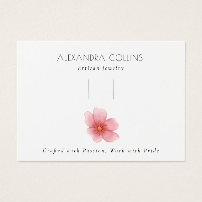 Rosa Sakura Blommar Hairclip Barrette Visning Visitkort (Framsidan)
