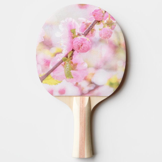 Rosa sakura-blommor - Japansk körsbärsblommar Pingisracket (Baksidan)