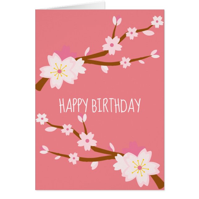  rosa Sakura CHerry Blommar japanska Hälsningskort (Framsidan)