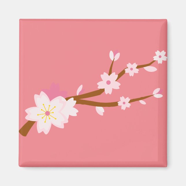  rosa Sakura CHerry Blommar japanska Magnet (Framsidan)