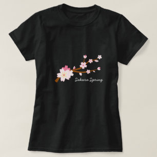  rosa Sakura Cherry Blommar Japanska T Shirt