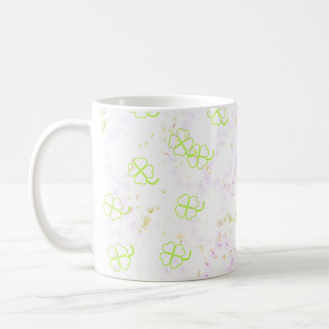 Rosa Sakura & Clover Botanisk Klassisk Mugg 3,3 dl (Vänster)