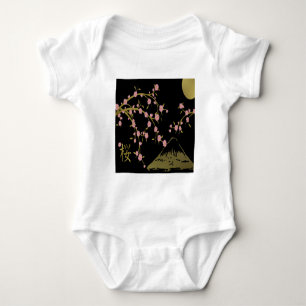 Rosa Sakura Guld Black Japanska Skärm Tröja