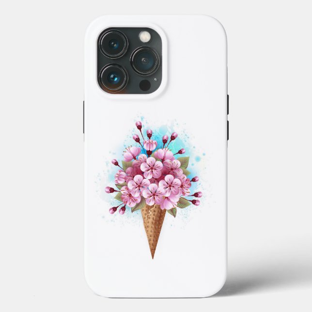 Rosa Sakura Ice Cream Waffle Cone (Baksida )