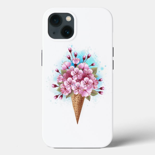 Rosa Sakura Ice Cream Waffle Cone (Baksida)