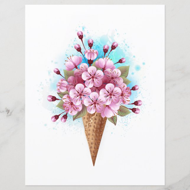 Rosa Sakura Ice Cream Waffle Cone (Framsida)