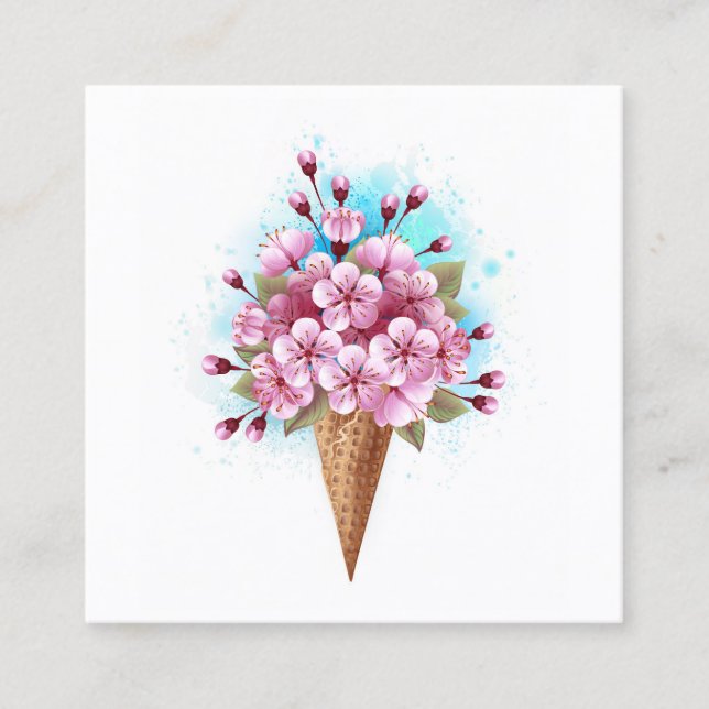 Rosa Sakura Ice Cream Waffle Cone (Framsida)