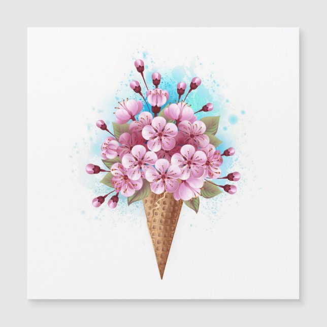 Rosa Sakura Ice Cream Waffle Cone (Framsida)
