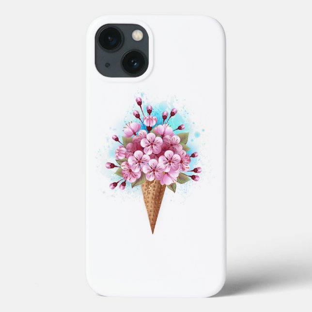 Rosa Sakura Ice Cream Waffle Cone (Baksida)