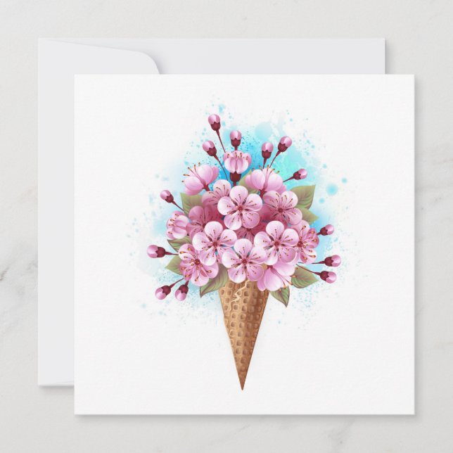 Rosa Sakura Ice Cream Waffle Cone (Framsida)