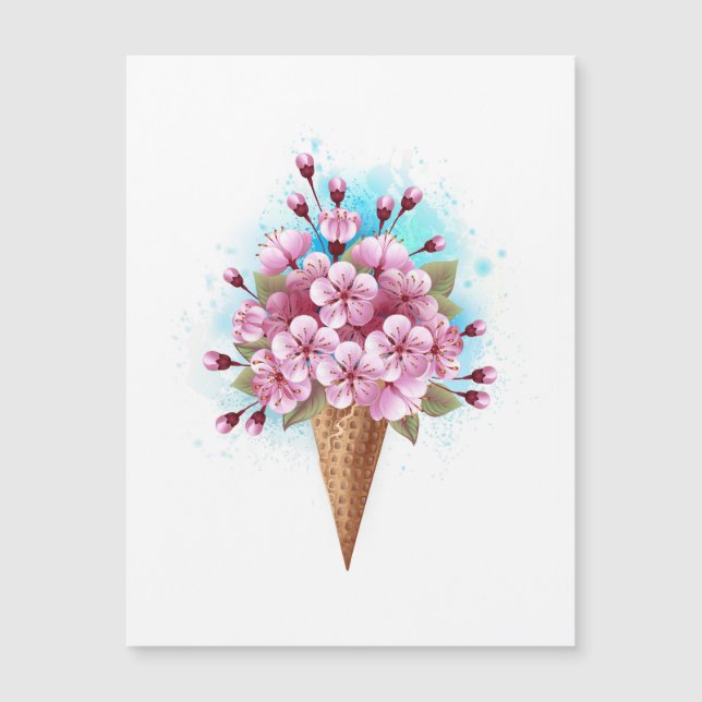 Rosa Sakura Ice Cream Waffle Cone (Framsida)