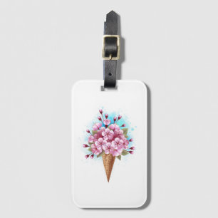 Rosa Sakura Ice Cream Waffle Cone Bagagebricka
