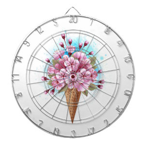 Rosa Sakura Ice Cream Waffle Cone Darttavla