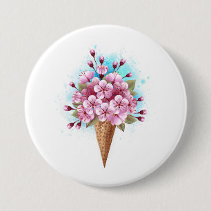 Rosa Sakura Ice Cream Waffle Cone Knapp