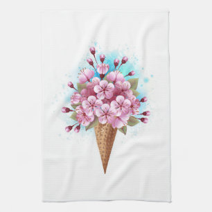 Rosa Sakura Ice Cream Waffle Cone Kökshandduk