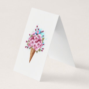 Rosa Sakura Ice Cream Waffle Cone Kort