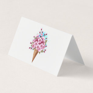 Rosa Sakura Ice Cream Waffle Cone Kort