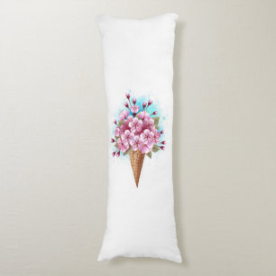 Rosa Sakura Ice Cream Waffle Cone Kroppskudde