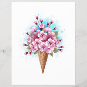 Rosa Sakura Ice Cream Waffle Cone Reklamblad
