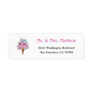 Rosa Sakura Ice Cream Waffle Cone Returadress Etikett