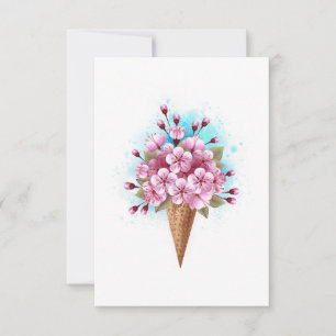 Rosa Sakura Ice Cream Waffle Cone Spara Datumet