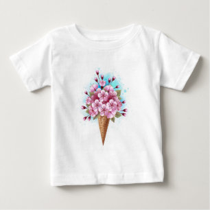 Rosa Sakura Ice Cream Waffle Cone T Shirt