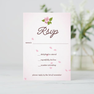 Rosa Sakura Japanska Cherry Blommar Bröllop OSA Kort