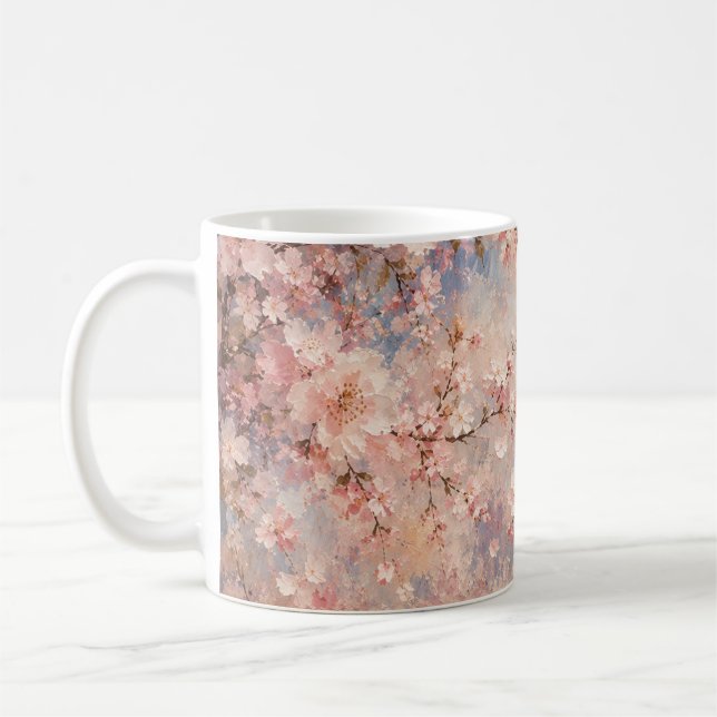 rosa sakura körsbärsblom romantisk drömsk  kaffemugg (Vänster)