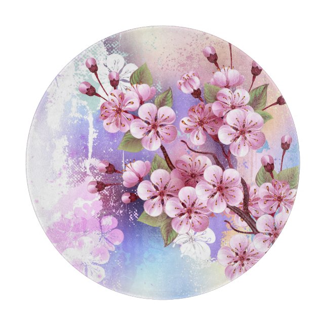 Rosa Sakura på målningsbakgrund (Framsidan)