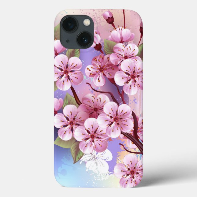 Rosa Sakura på målningsbakgrund (Baksida)