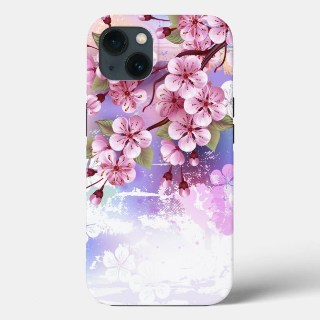 Rosa Sakura på målningsbakgrund (Baksida)