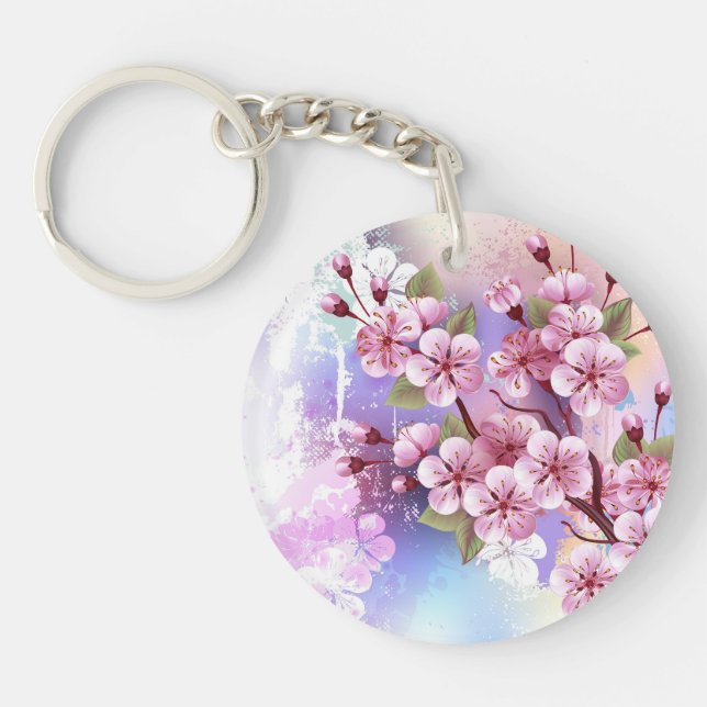 Rosa Sakura på målningsbakgrund (Framsidan)