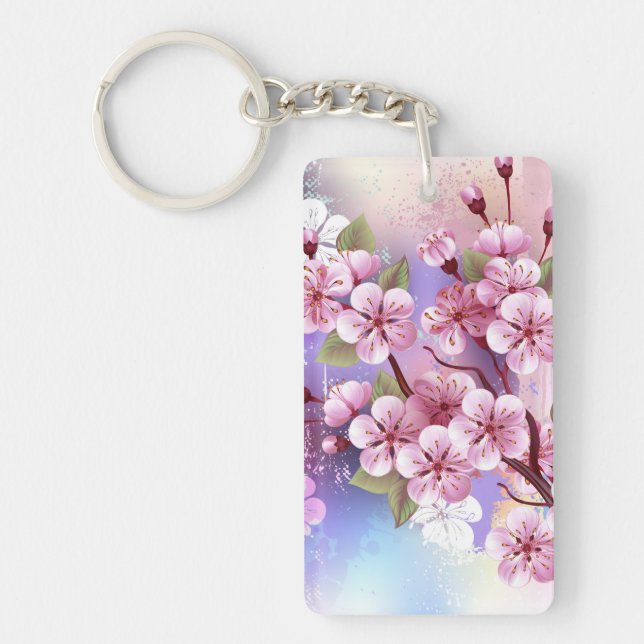Rosa Sakura på målningsbakgrund (Framsidan)