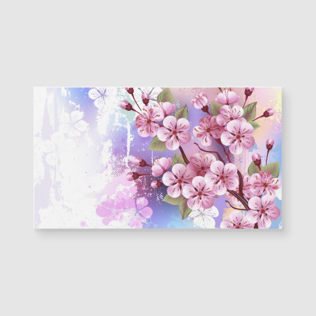 Rosa Sakura på målningsbakgrund (Framsida)