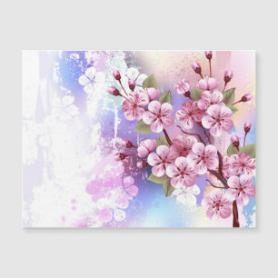 Rosa Sakura på målningsbakgrund