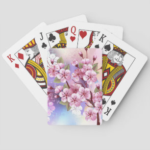 Rosa Sakura på målningsbakgrund Casinokort
