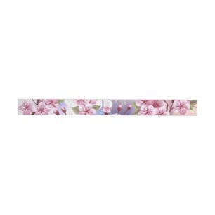 Rosa Sakura på målningsbakgrund Etikettband