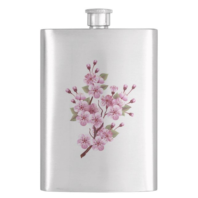 Rosa Sakura på målningsbakgrund Fickplunta (Framsidan)
