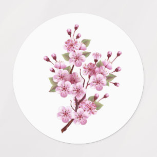 Rosa Sakura på målningsbakgrund Klistermärke