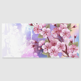 Rosa Sakura på målningsbakgrund Magnetisk Inbjudningskort