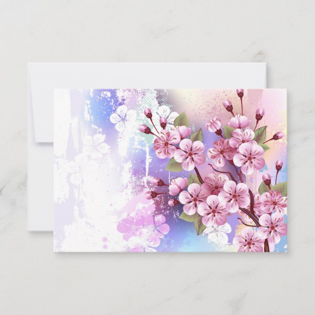 Rosa Sakura på målningsbakgrund Meddelande (Framsida)