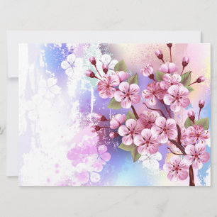 Rosa Sakura på målningsbakgrund Meddelande