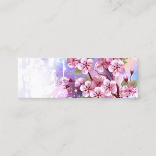 Rosa Sakura på målningsbakgrund Mini Visitkort