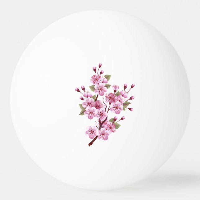 Rosa Sakura på målningsbakgrund Pingisboll (Framsidan)