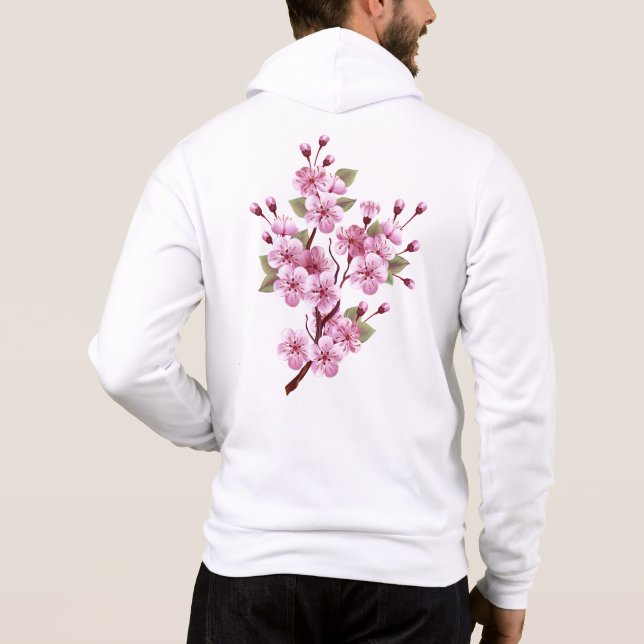 Rosa Sakura på målningsbakgrund T Shirt (Baksida)